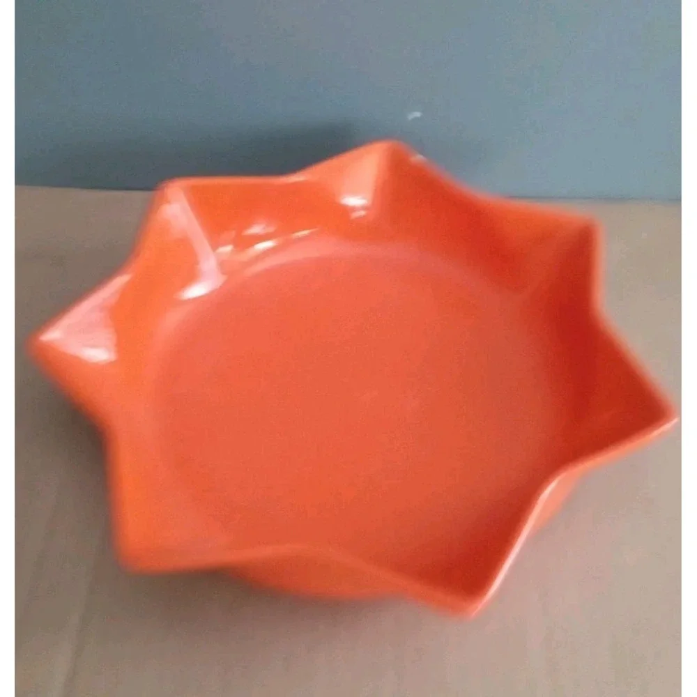 Orange Star Shaped Candy Dish Trinket Bowl Home Decor‎ Serving Plate